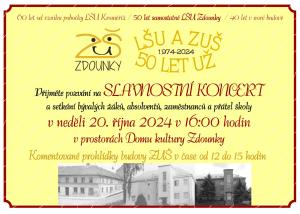 Slavnostní koncert k 50. výročí založení samostatné LŠU ve Zdounkách 